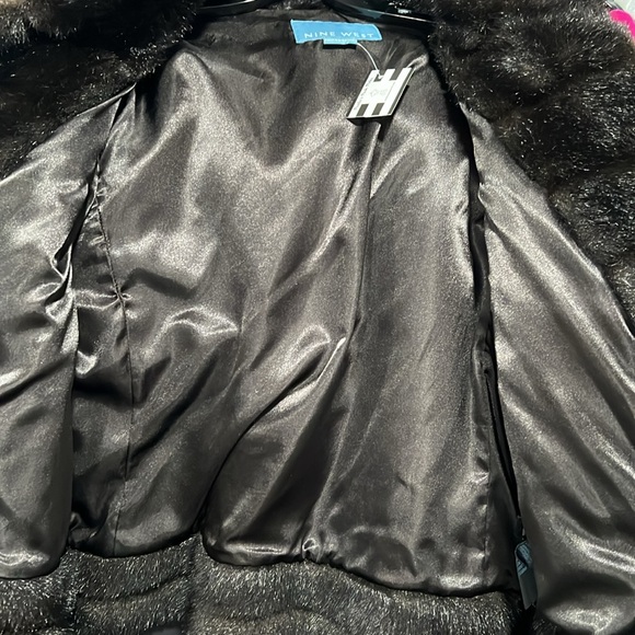 NWOT Nine West Faux Fur Dark Brown Mink Coat - Picture 4 of 4